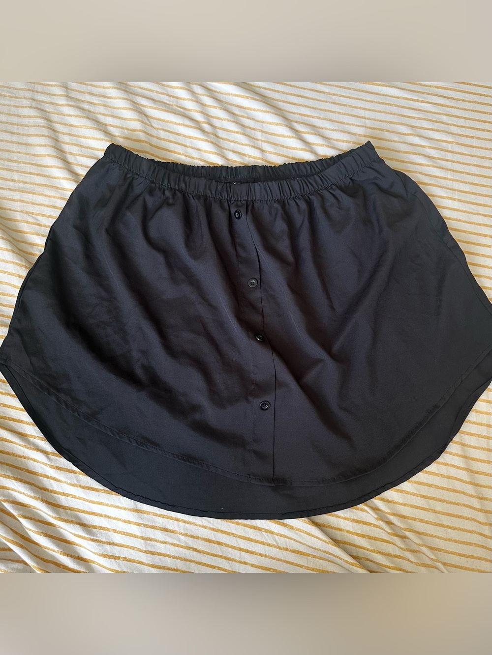 Black Button Front Skirt